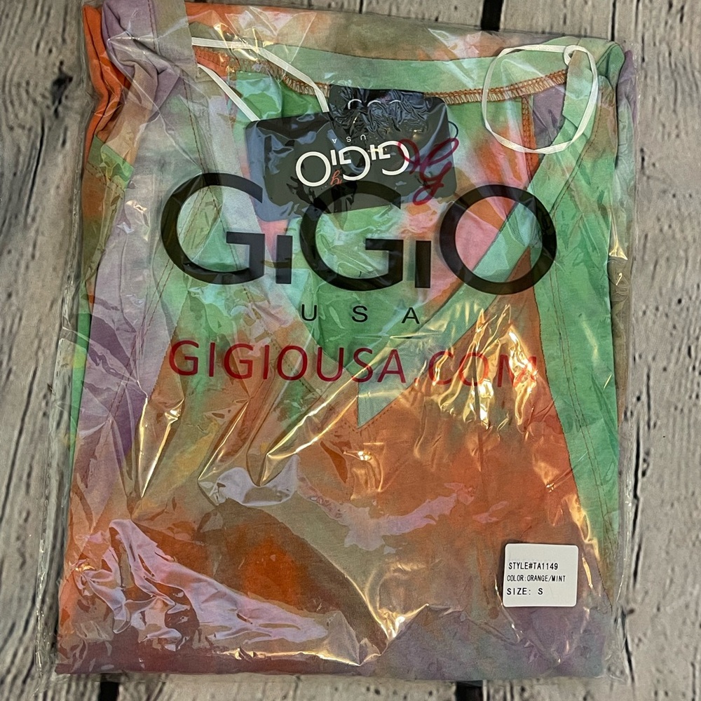 Gigio Tie Dye Midi Dress Raw Edge Cotton Jersey Dress with Side Pockets - Picture 7 of 8